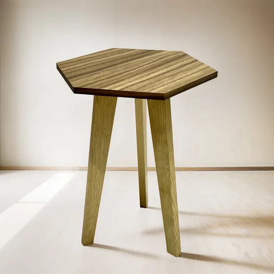 Mesa Hexagonal Lateral Minimalista Moderna Estilo Nordico