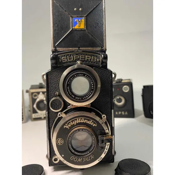 Voigtlander Superb 1933 = Rolleiflex Alemã Câmera Antiga Fm2