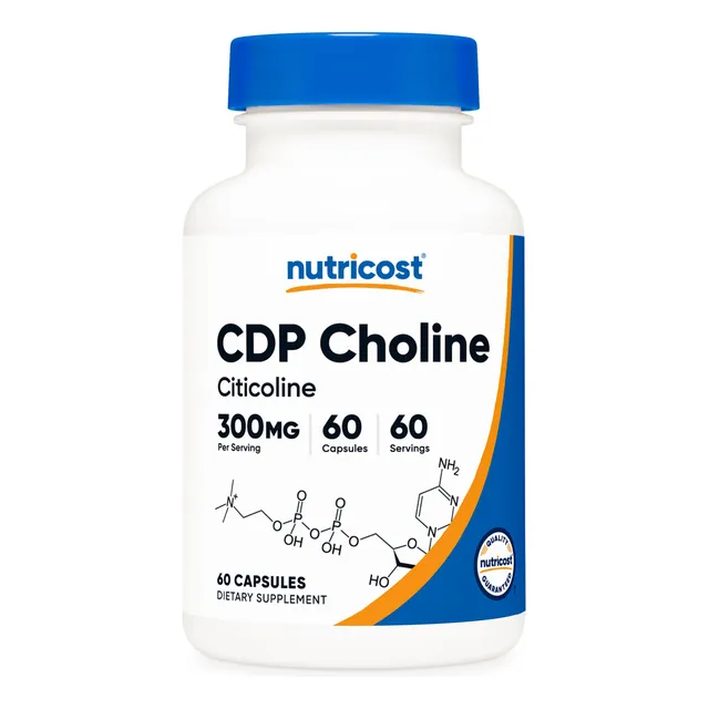 Suplemento Nutricost Cdp Coline (citicolina) 300 Mg 60 Cápsu