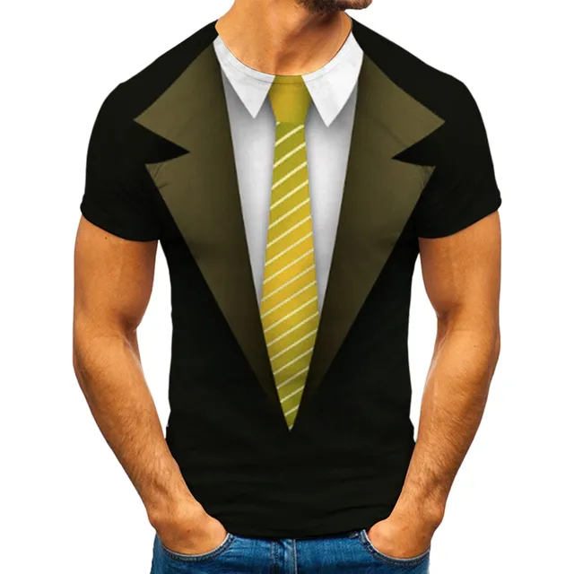 Gdjgta Cuello Pieza Moda Manga T Corta Traje Hombre Calle Do