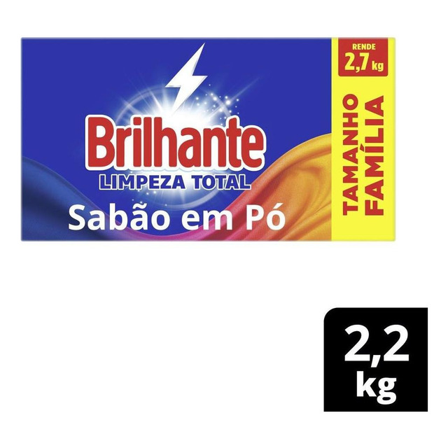 Sabão Em Pó Brilhante Limpeza Total 2,2 Kg Sabão Em Pó Brilhante Limpeza Total 2,2 Kg