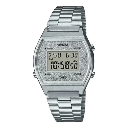 Relógio Casio Feminino Vintage Prata Gliter B640wdg-7df Prateado