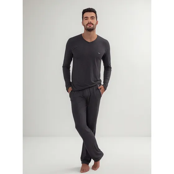 Pijama Masculino Longo Manga Longa Visco 228118 Plus Size
