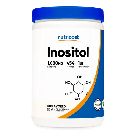 Inositol En Polvo Nutricost, 454 G, Sin Gluten Y Sin Ogm