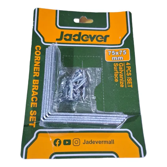Juego De Abrazaderas De Esquina 75x75x4mm Marca Jadever