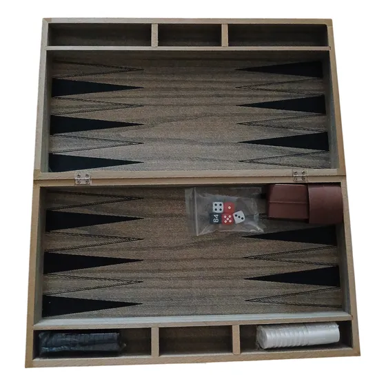 Backgammon Y Damas Valija Madera Plegable Juego Mesa 2 En 1