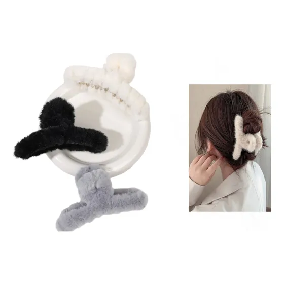 Prendedor De Cabelo Piranha Pelúcia Fofinha 3 Peças 