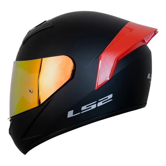 Casco Para Moto Ls2 Ns352 Negro Mate Rojo