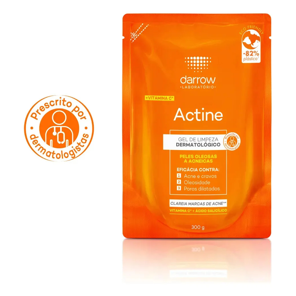 Gel de Limpeza Facial Darrow Actine Pele Oleosa e Acneica Refil 300g