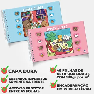 Livro Comfy E Cozy Capa Dura Espiral Explore Sua Criatividade Colorindo Com Marcadores Passatempo Infantil Criança Férias Livro Comfy E Cozy Capa Dura Espiral Explore Sua Criatividade Colorindo Com Marcadores Passatempo Infantil Criança Férias