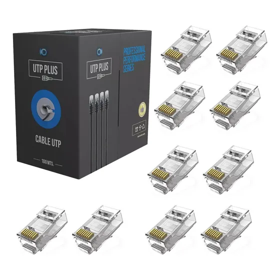 Bobina Cable Utp Red Cat6 Ext 305mts Metros + 10 Fichas Rj45
