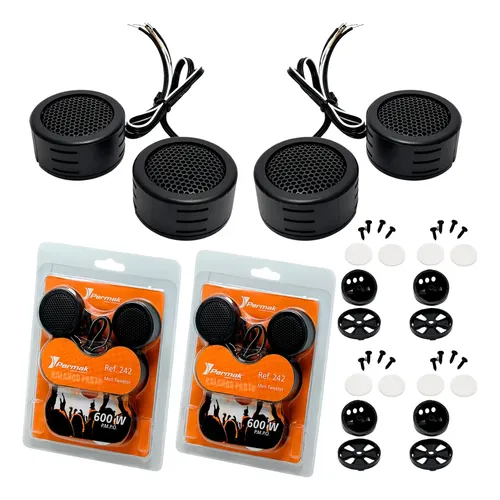 Par Mini Tweeter Universal Painel Porta Mala Som 160w Permak Cor