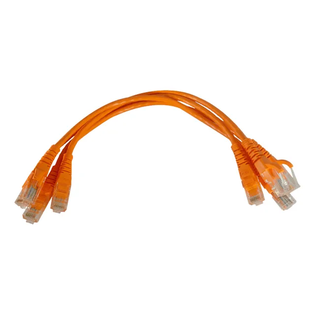 Linkmade 4un 30cm Cat6 Naranjo Lszh Cable Patch Inyectado 4x
