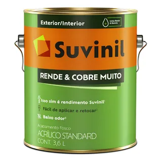 Suvinil Tinta Rende E Cobre Muito 3.6l Branco Standard Suvinil Tinta Rende E Cobre Muito 3.6l Branco Standard