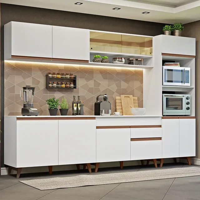 ArmĂĄrio De Cozinha Completa 310cm Reims Madesa 02 Cor Branco ArmĂĄrio De Cozinha Completa 310cm Reims Madesa 02 Cor Branco