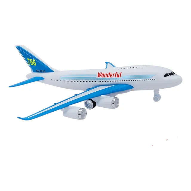 Avión Escala 308-t De Friccion 30 Cm Armable Con Luz