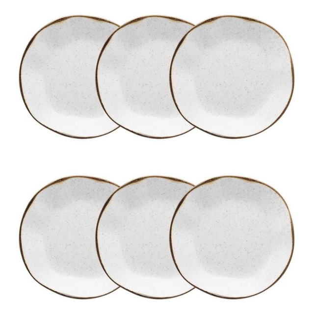 Conjunto De 6 Pratos Fundos 22,5cm Ryo Maresia Conjunto De 6 Pratos Fundos 22,5cm Ryo Maresia