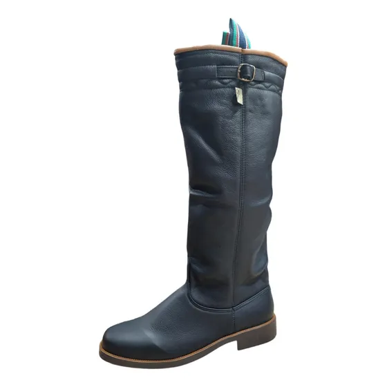Bota Gaúcha Couro Legítimo Preta Cano Alto Para Baile Gaúcho