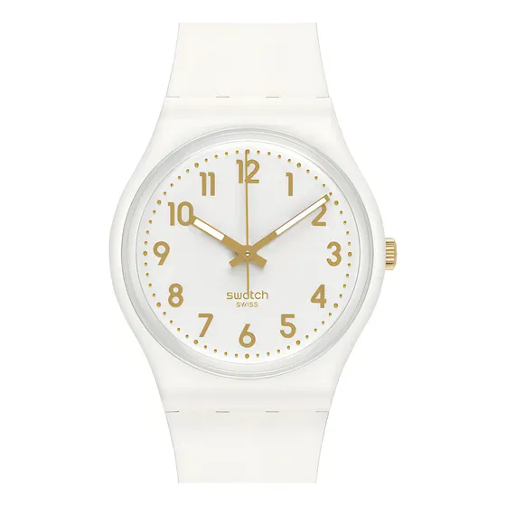 Reloj Swatch Mujer So28w106-s14 Classic White Bishop Color de la malla Blanco Color del bisel Blanco Color del fondo Blanco
