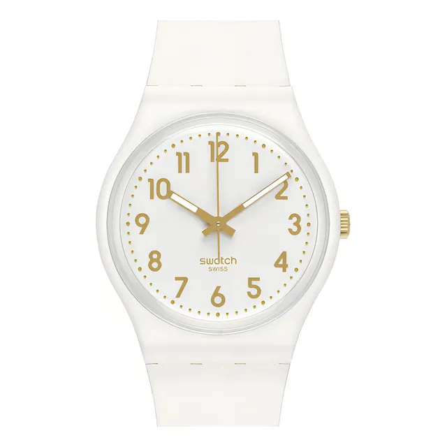 Reloj Swatch Mujer So28w106-s14 Classic White Bishop Color de la malla Blanco Color del bisel Blanco Color del fondo Blanco