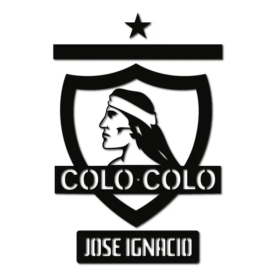 Cuadro Insignia Fútbol Personalizado Nombre 40cm - Madera