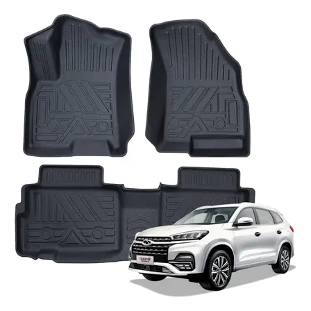 Jogo Tapetes Automotivos Bandeja 3d Tiggo 8/tiggo Pro 3 Pçs Preto