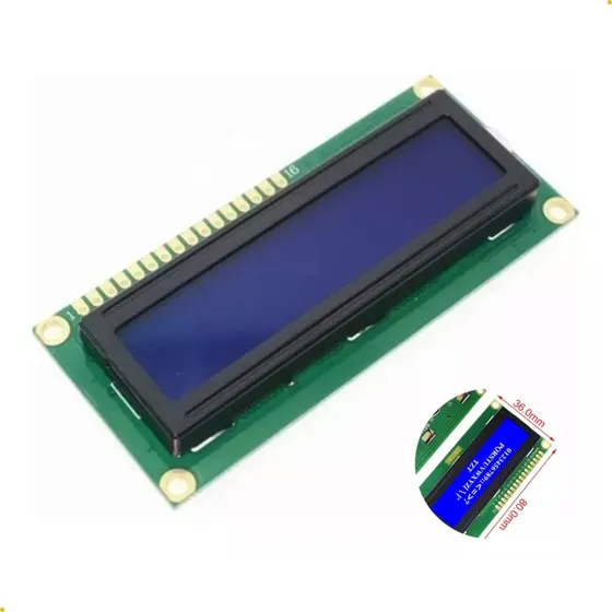 Display Tela Lcd 16x2 1602 Backlight Azul Arduino Rasp C/ Blutu
