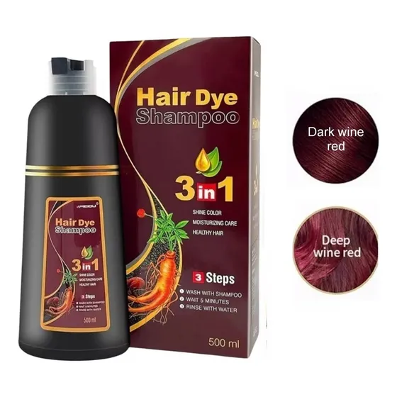 Shampoo Tinte Para Cabello Castaño Marron Y Rojo Cubre Canas