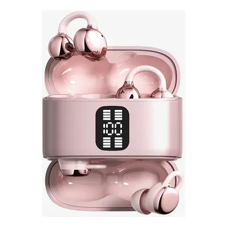 Audífonos Bluetooth Clip On Tws Con Display Pink