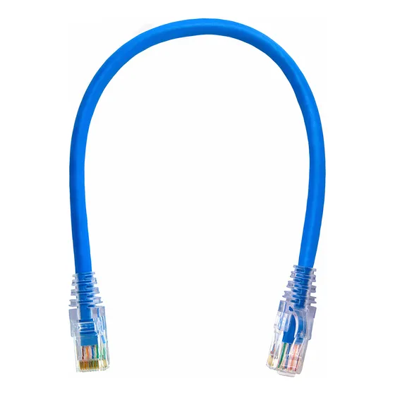 Kit 30 Un. Cabo Patch Cord Cat6 Azul Rj45 - 30 Cm + Brindes