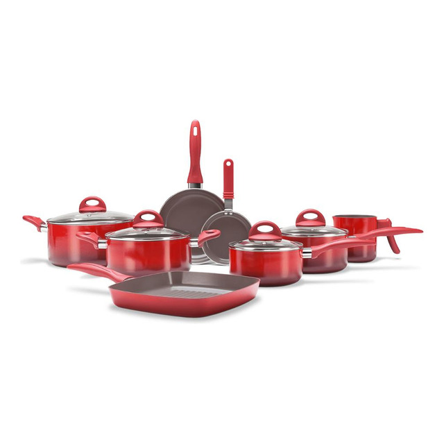 Jogo De Panelas Brinox Ceramic Life Smart Plus Vermelho 8pc Jogo De Panelas Brinox Ceramic Life Smart Plus Vermelho 8pc