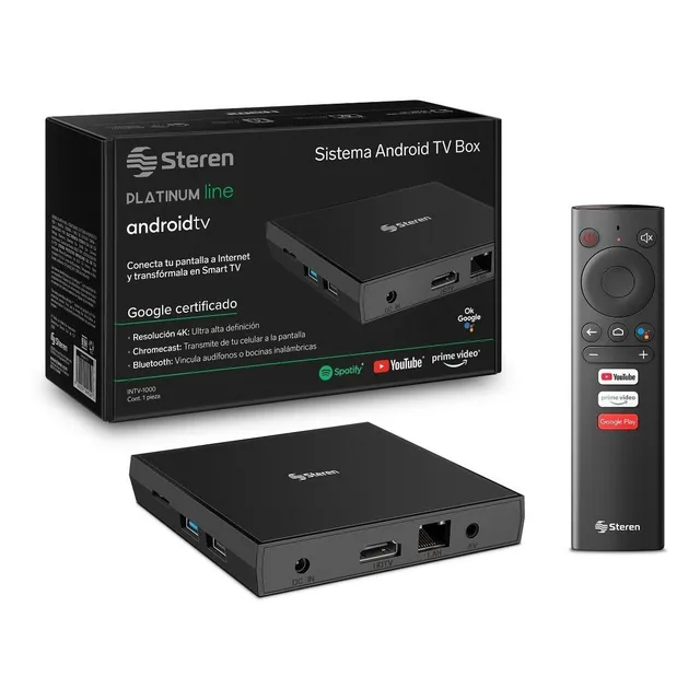 Convertidor Smart Tv Google Tv Box Google Assistant Steren 