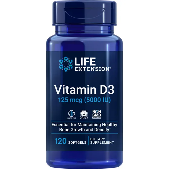 Suplemento Life Extension De Vitamina D3 5000 Ui 120 Cápsula