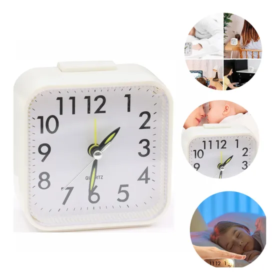Wake Up Light Reloj Despertador Portátil Cuadrado Blanco