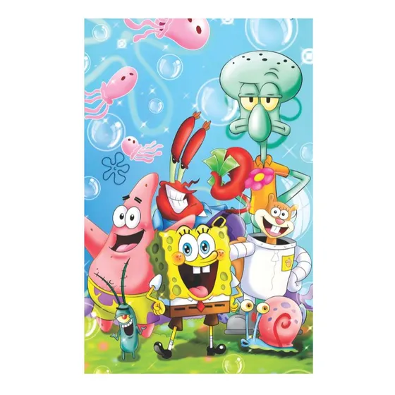Quebra Cabeça Resistente Mdf Bob Esponja Impressão Uv 42pçs