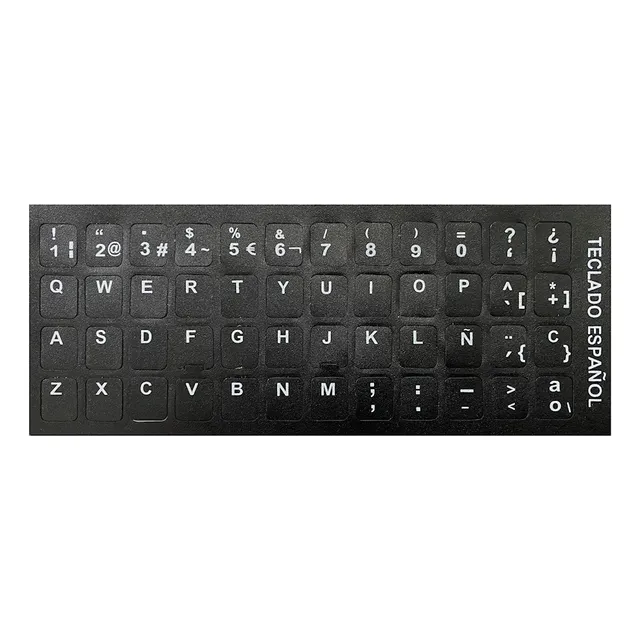 Sticker Letras Para Las Teclas Pasar A Español El Teclado ® Color del teclado Negro