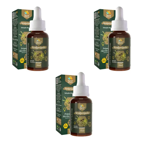 Extrato De Própolis Verde 70 Concentrado Kit 3 Frascos