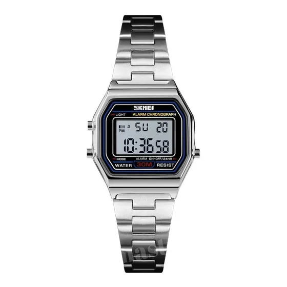 Reloj Mujer Dorado Rosa Digital Luz Alarma Cronometro