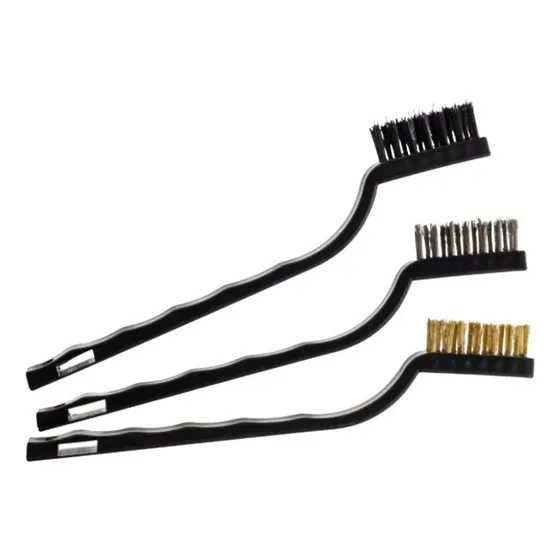 Set 3 Mini Cepillos (nylon, Bronce, Acero Inoxidable)