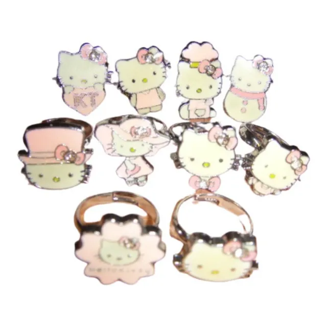 Anillos Hello Kitty Al Mayor Pack De 3 Unidades