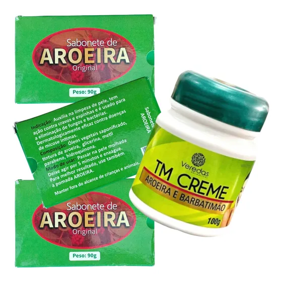 Creme Tira Manchas E Seca Espinha E Sabonete Aroeira