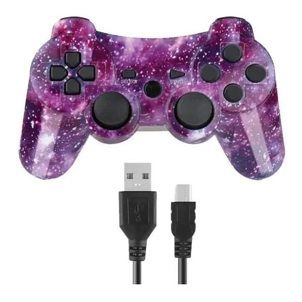 Control Compatible Con Ps3 Inalambrico Purpura Morado + Usb