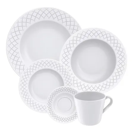 Aparelho De Jantar Ingrid Em Porcelana 20 Peças Cor Branco Tramontina