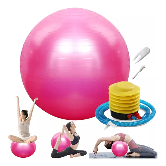 Pelota Fitness De Ejercicio Para Yoga Pilates Con Bomba 55cm