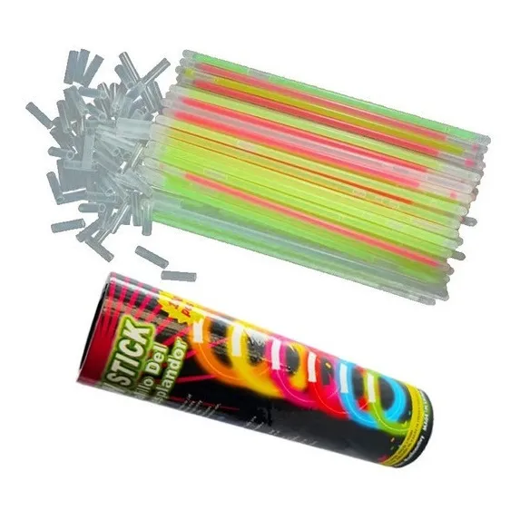 Pulsera Neon Collar Hora Loca Vaso Cotillon Glow Stick 