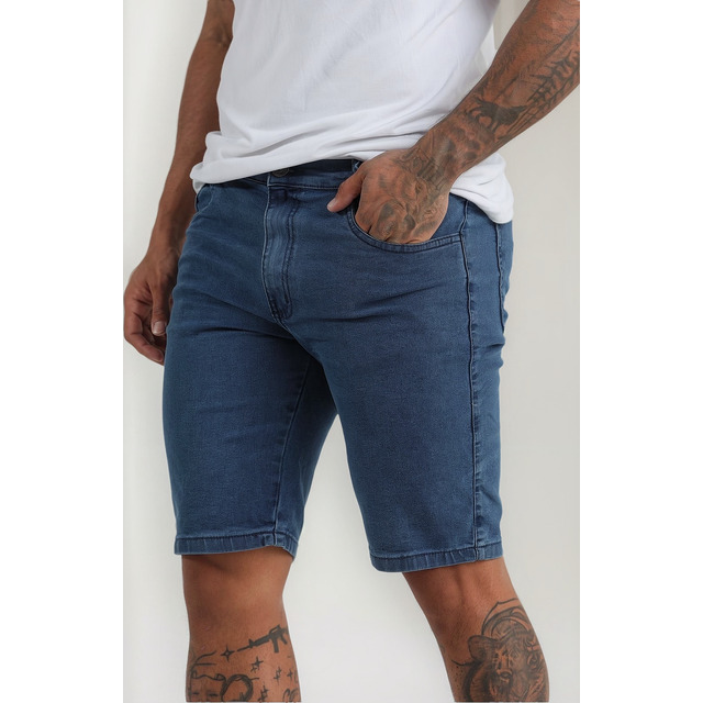 Bermuda Jeans Masculina Skinny Com Super Lycra Linha Premium Bermuda Jeans Masculina Skinny Com Super Lycra Linha Premium