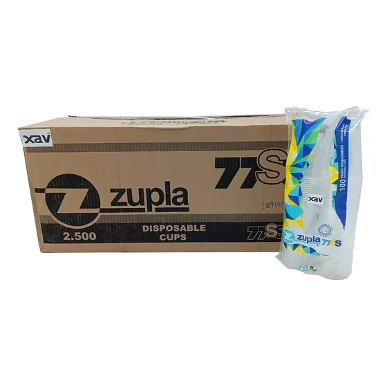 Caja 25x100 Vaso Plastico Desechable 7oz V77 Zupla 9628 Xavi