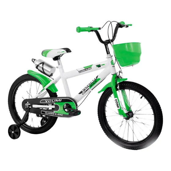 Bicicleta Urbana Infantil Rodada 16 Con Rueditas Y Canasto