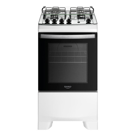 Fogão 4 Bocas Dako Supreme Branco Com Mesa De Inox Bivolt 127/220v Fogão 4 Bocas Dako Supreme Branco Com Mesa De Inox Bivolt 127/220v