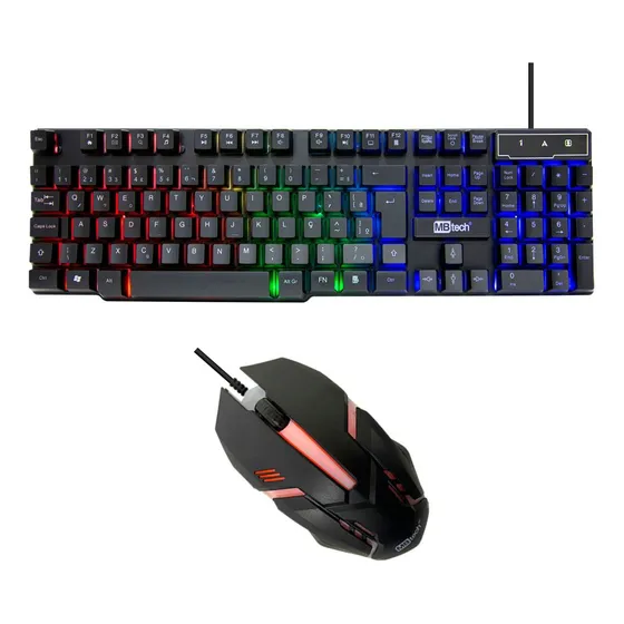 Teclado + Mouse - Luminoso Led Rgb Usb 3.0 Backlight C/ Nf